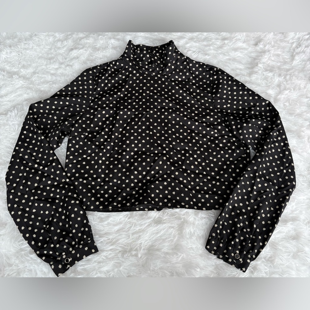 Polka Dot Black Blouse